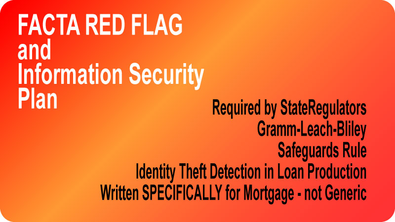 Red Flag Identity Theft Plan specifically for mortgage